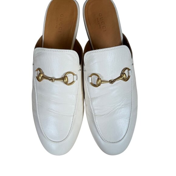Gucci Princetown Horsebit Loafer Ivory Leather Slip-On Flat EU 39 US 9 - Picture 3 of 12